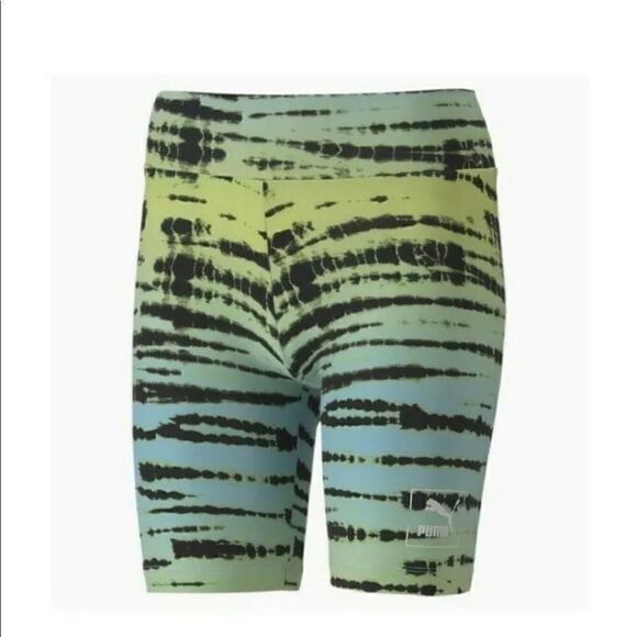 Puma Women’s Tie Dye AOP Biker Shorts - Picture 1 of 5